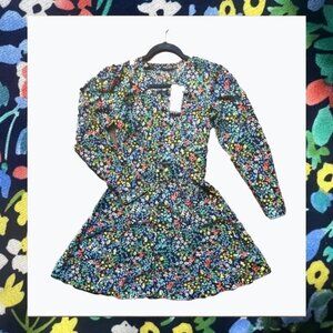 NWT Flowy Button Down V Neck Spring Summer Floral Tea Dress - Size 0